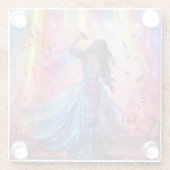 Bühne mit der digitalen Musikkunst Glasuntersetzer (Rückseite)