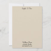 Bühne Papyrus Vintag Retro Vellum Overlay Hochzeit Einladung (Rückseite)