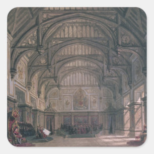 Bühne Set für Akt III des Stücks 'Henry VIII' Quadratischer Aufkleber
