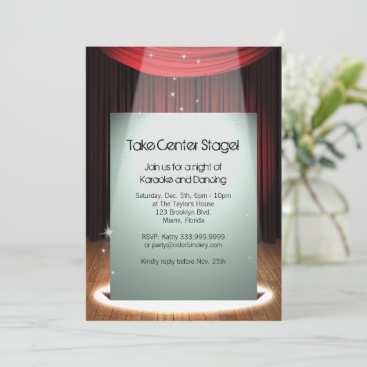 Bühne Spotlight 5" x 7" Einladung (Stehend Vorderseite)