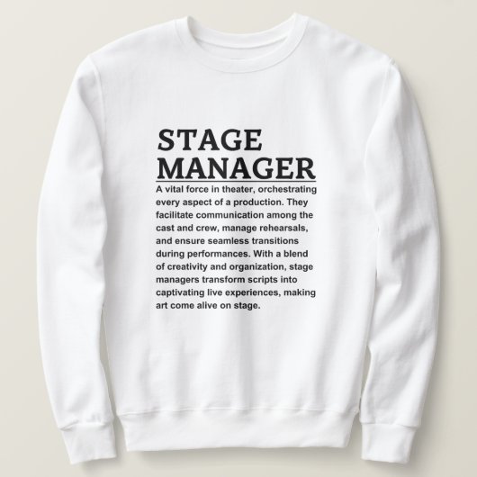Bühne Sweatshirt (Design vorne)