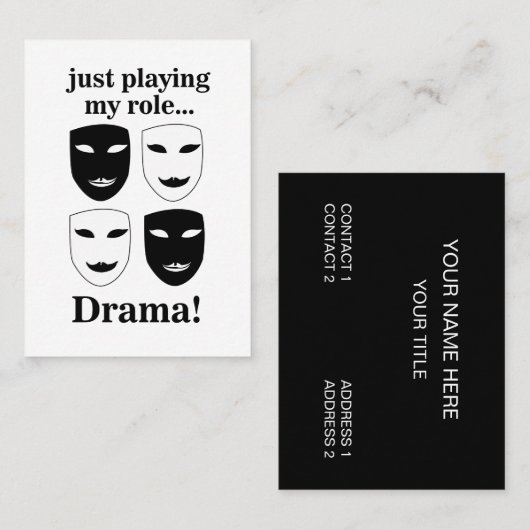 Bühne  Theater Leiter Darstellende Künste Visitenkarte (Vorne/Hinten)