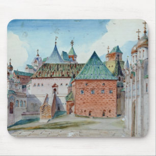 Bühneentwurf für bescheidenen Mussorgskys Oper Mousepad