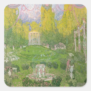 Bühneentwurf für Oper 'Orpheo Ed Euridice Quadratischer Aufkleber