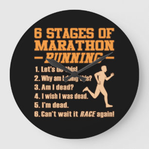 Bühnen von Marathon-Läufern Sarcastic Runner Graph Große Wanduhr