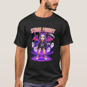 Bühnenangst Halloween Idol mit Sense Kpop Fan T-Shirt