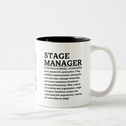 Bühnenmanager Zweifarbige Tasse (Rechts)