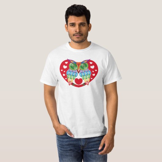 Búho colorido, amor T-Shirt (Vorne ganz)