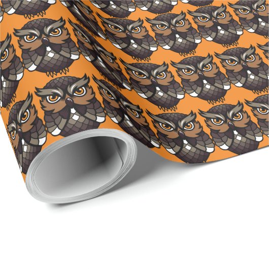 Búho De La Suerte Geschenkpapier (Rolleneckpunkt)