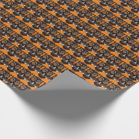 Búho De La Suerte Geschenkpapier (Ecke)