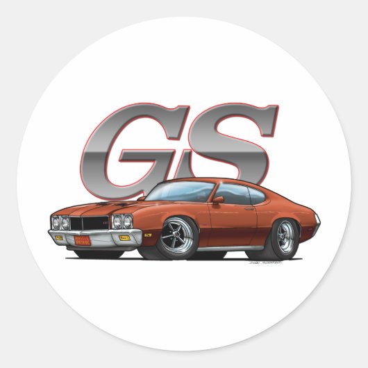 Buick GS_braun Runder Aufkleber (Vorderseite)