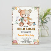 Build-A-Stuffy Geburtstagseinladung Einladung (Stehend Vorderseite)