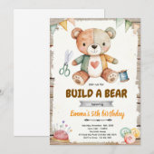 Build-A-Stuffy Geburtstagseinladung Einladung (Vorne/Hinten)