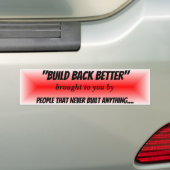 Build Back Better Red Burst Political Propaanda Autoaufkleber (Auf Auto)