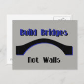 Build Bridges not Walls Protest AntiTrump Postcard Postkarte (Vorne/Hinten)