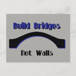 Build Bridges not Walls Protest AntiTrump Postcard Postkarte