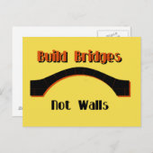 Build Bridges not Walls Protest AntiTrump Postcard Postkarte (Vorne/Hinten)