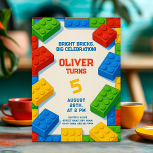 Build & Celebrate - Toy Brick Geburtstag Einladung