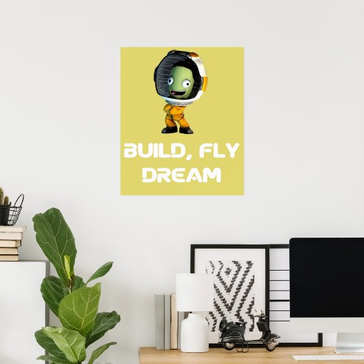 Build-Fly-Traumabsturz Kerbal Raumprogramm Kerbal Poster (Heimbüro)