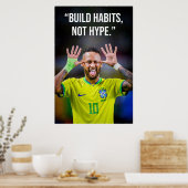 Build Habits Not Hype Motivation Poster (Küche)