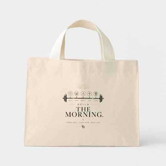 Build The Morning™ | Premium Morgenroutine Lebenss Mini Stoffbeutel (Vorne)