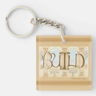 BUILD Vierkant Schlüsselanhänger