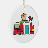 Builder Builder House with Gebäude Blocks Keramik Ornament (Rechts)