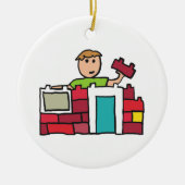 Builder Builder House with Gebäude Blocks Keramik Ornament (Vorne)