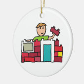 Builder Builder House with Gebäude Blocks Keramik Ornament (Links)