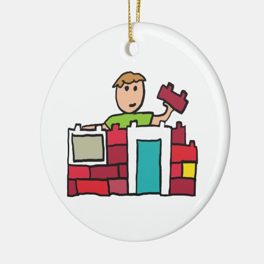 Builder Builder House with Gebäude Blocks Keramik Ornament (Links)