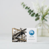 Builder/Construction Business Card (Blaue Version) Visitenkarte (Stehend Vorderseite)