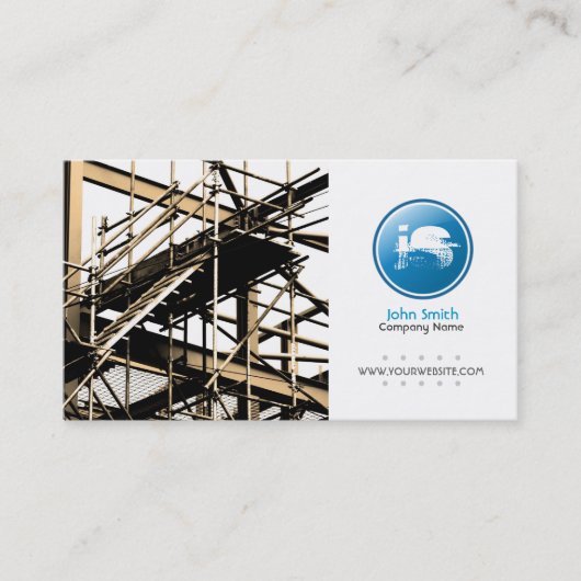 Builder/Construction Business Card (Blaue Version) Visitenkarte (Vorderseite)
