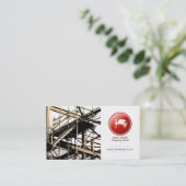 Builder/Construction Business Card (rote Version) Visitenkarte (Stehend Vorderseite)