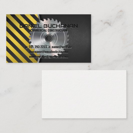 Builder Construction | Circular Saw Visitenkarte (Vorne/Hinten)