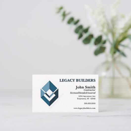 Builder Contractor Developer Real Anwesen Agent Visitenkarte (Stehend Vorderseite)