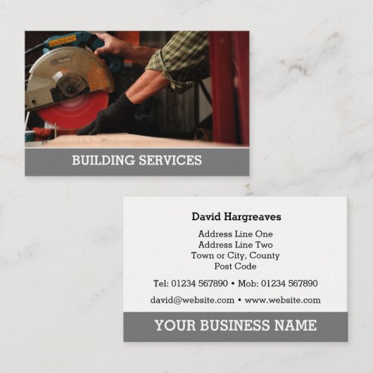 Builder & Gebäude Services Calling Card. Visitenkarte (Vorne/Hinten)