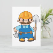 Builder mit Schaufel Einladung (Stehend Vorderseite)