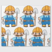 Builder mit Schaufel Geschenkpapier (Flach)