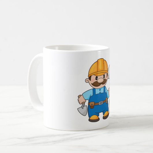 Builder mit Schaufel Kaffeetasse (Vorderseite Links)