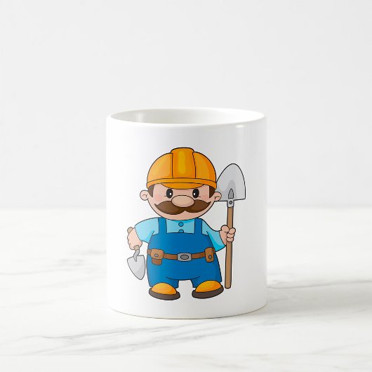 Builder mit Schaufel Kaffeetasse