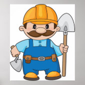Builder mit Schaufel Poster (Vorne)