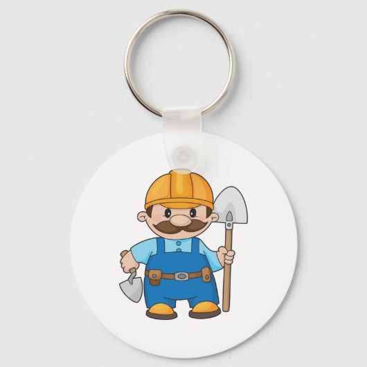 Builder mit Schaufel Schlüsselanhänger (Rückseite)