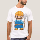 Builder mit Schaufel T-Shirt (Vorderseite)