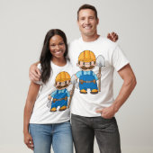Builder mit Schaufel T-Shirt (Unisex)