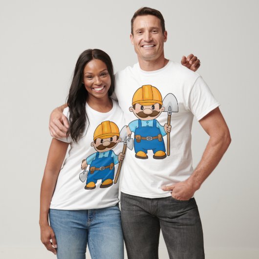 Builder mit Schaufel T-Shirt (Unisex)
