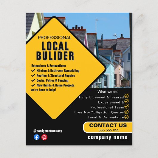 Builder Services Flyer Template | Construction & (Vorne)