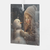 Building a Snowman Ornament Aus Glas (Vorderseite links)