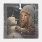 Building a Snowman Ornament Aus Glas (Vorderseite)