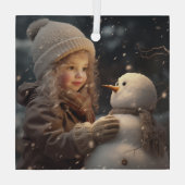 Building a Snowman Ornament Aus Glas (Rückseite)