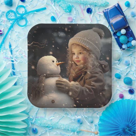 Building a Snowman Pappteller (Party)